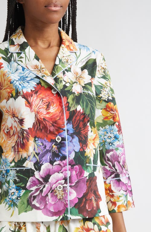 Dolce & Gabbana Dolce&gabbana Floral Button-up Top In Green