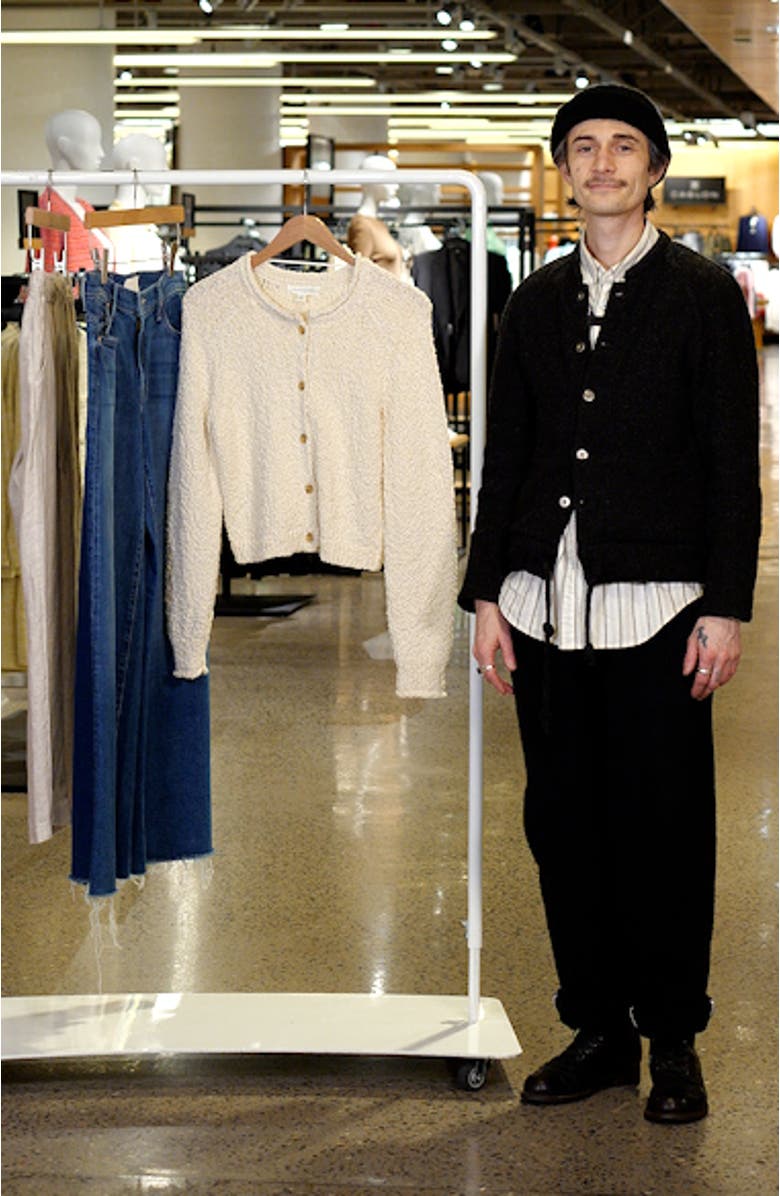 Fitted Textured Cotton Cardigan, sales video thumbnail