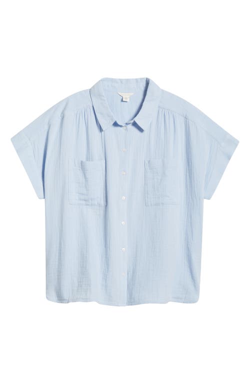 Shop Caslonr Caslon(r) Cotton Gauze Button-up Shirt In Blue Windsurfer