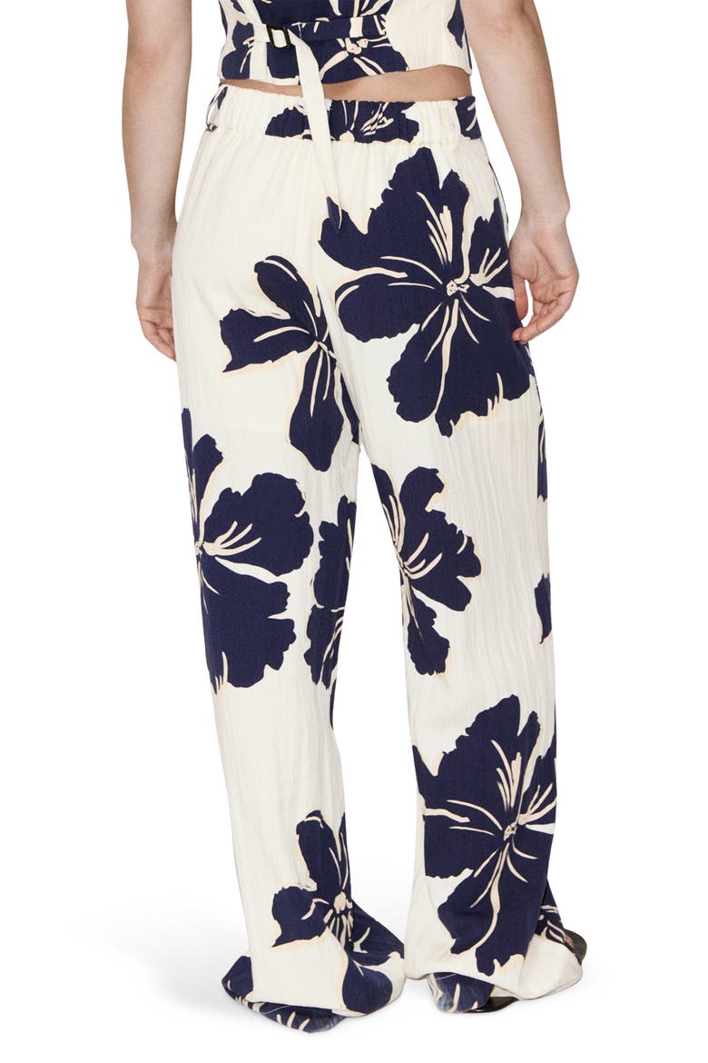Placed Floral Pants, Alternate, color, OFF WHITE