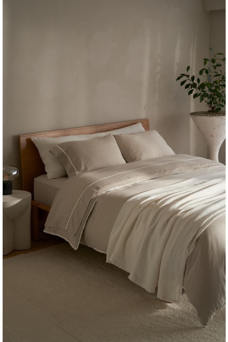 Linen Bed Blanket, Alternate, color, ANTIQUE WHITE