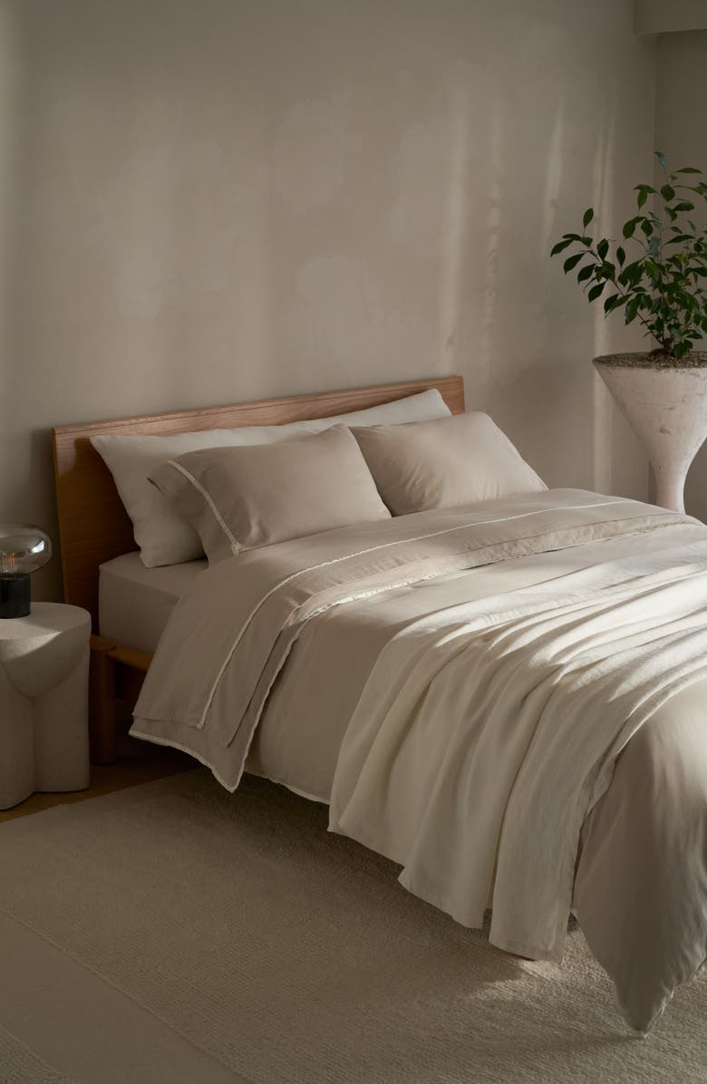 Parachute Vintaged Linen Bed Cover, Alternate, color, Antique White