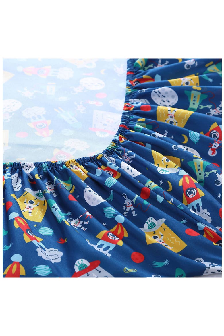 Space Print Microfiber Sheet Set, Alternate, color, BLUE