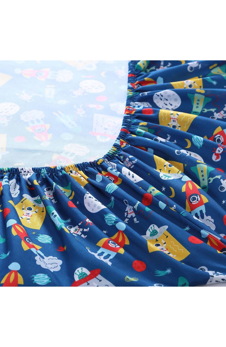 POPPY AND FRITZ Space Print Microfiber Sheet Set, Alternate, color, Blue