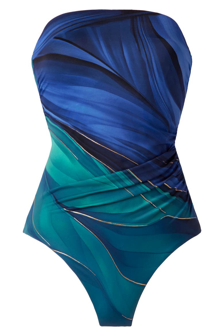 Maldiva Avanti Strapless One-Piece Swimsuit, Alternate, color, BLUE MULTI