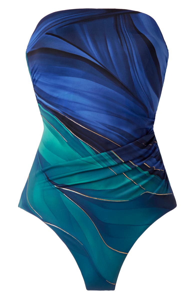 Miraclesuit<sup>®</sup> Maldiva Avanti Strapless One-Piece Swimsuit, Alternate, color, Blue Multi