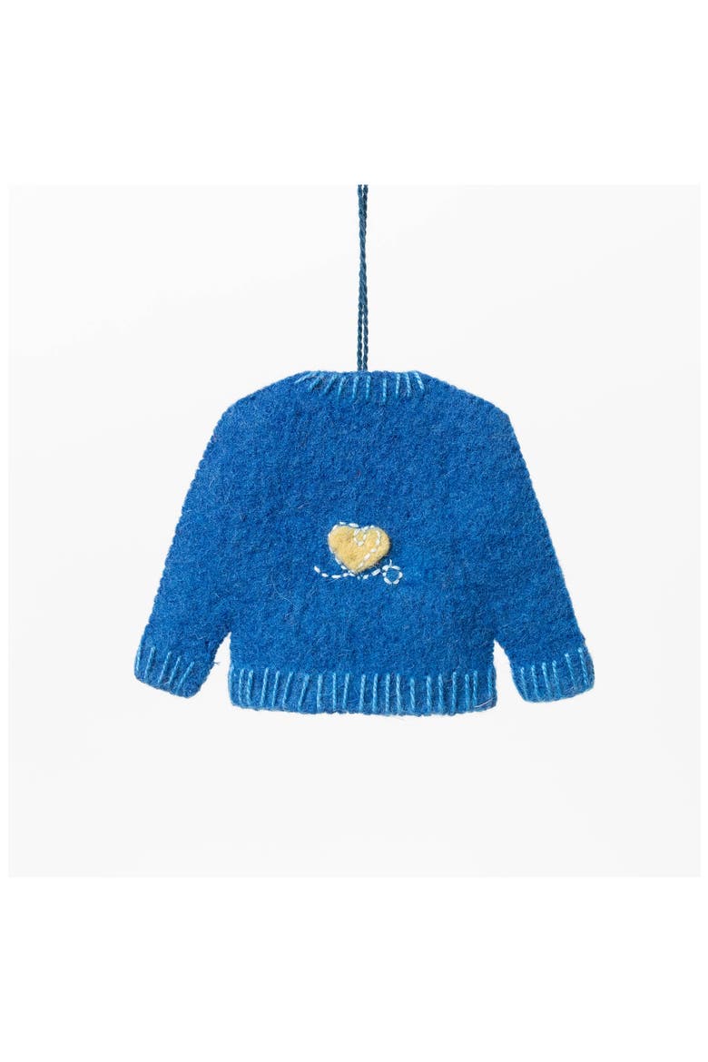 Hanukkah Sweater Ornament, Alternate, color, BLUE