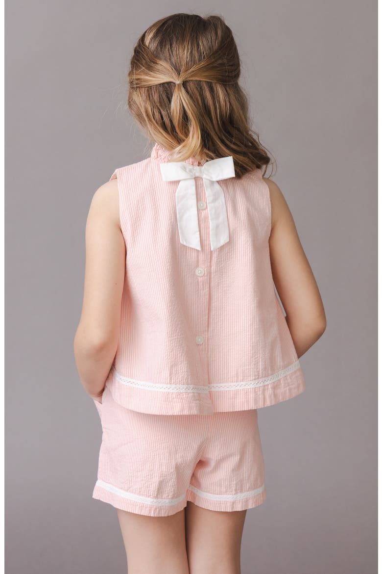 Kids' Organic Seersucker Pull-On Short, Alternate, color, Tonal Rose Seersucker