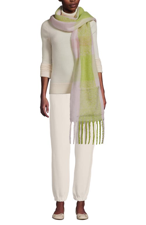 Lands' End Brushed Blanket Scarf In Green