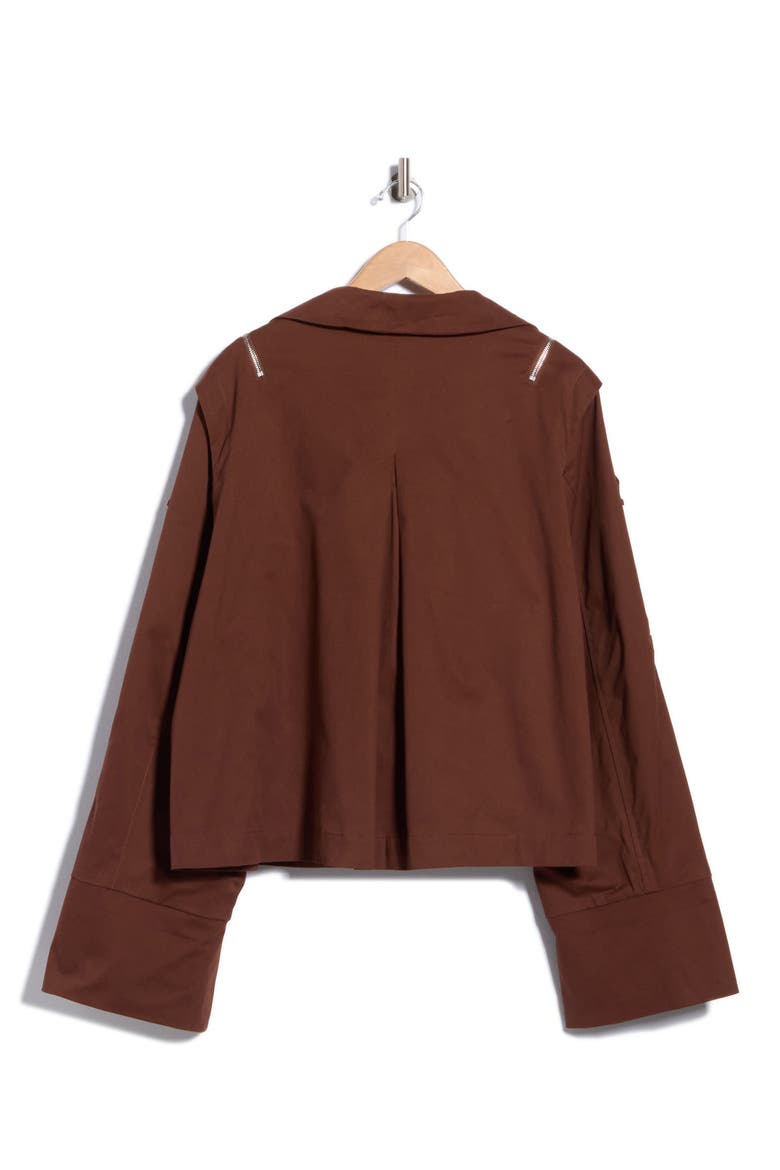 Leighton Cotton Blend Utility Jacket, Alternate, color, PENNY BROWN