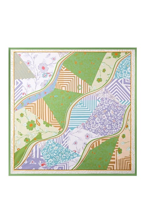 Pure silk colored square scarf