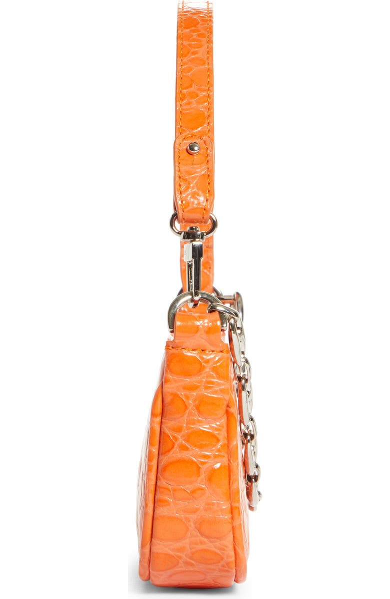 By Far Mini Rachel Croc Embossed Leather Bag, Alternate, color,