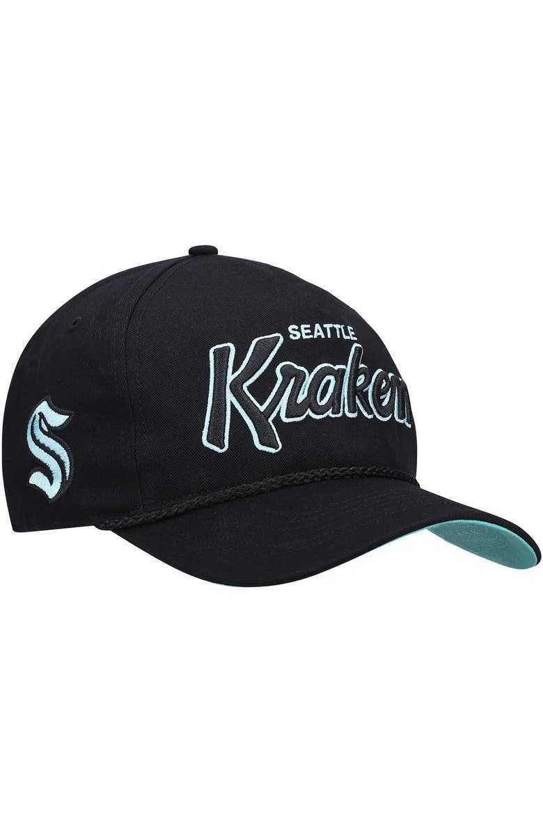 '47 Men's '47 Black Seattle Kraken Crosstown Script Hitch Snapback Hat, Main, color, Black