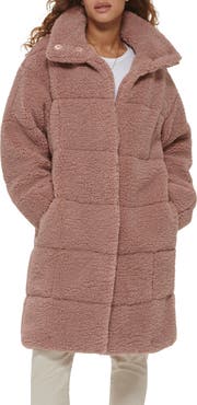 Levi's Quilted Fleece Long Teddy Coat
