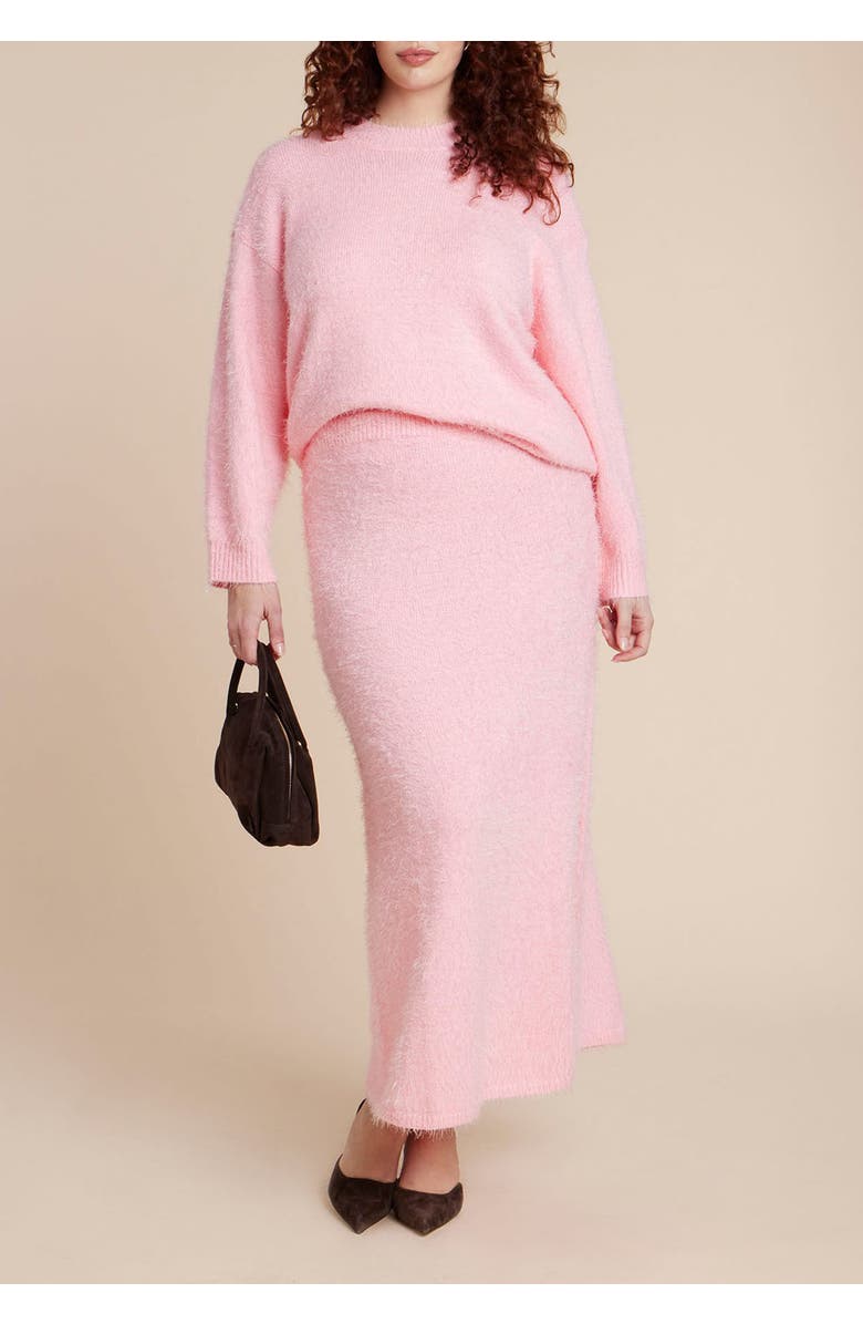ELOQUII Fuzzy Sweater, Alternate, color, Romance Rose