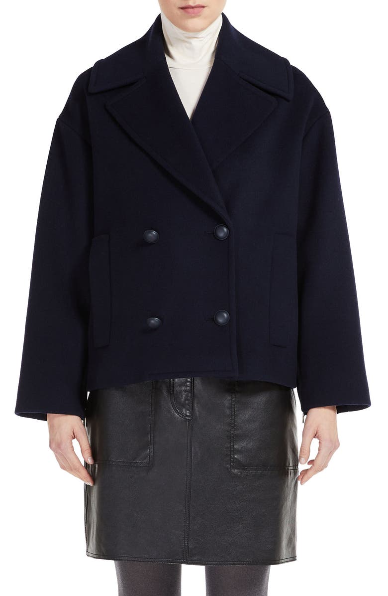 Weekend Max Mara Autore Convertible Sleeve Virgin Wool Coat, Main, color, 