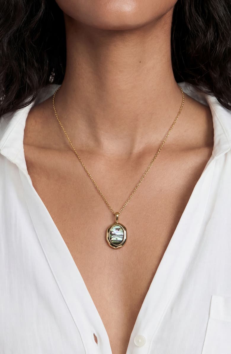 Ettika Abalone Pendant Necklace, Alternate, color, Abalone