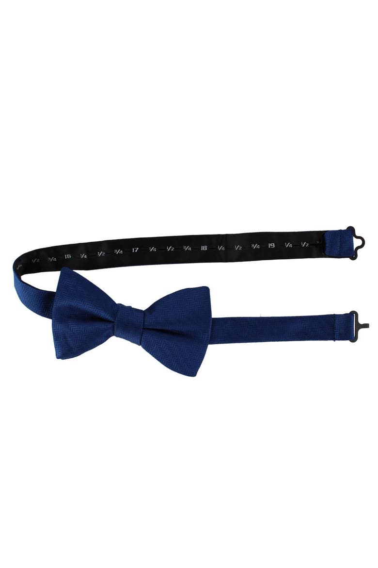Etched Herringbone Twist Bowtie, Alternate, color, Navy