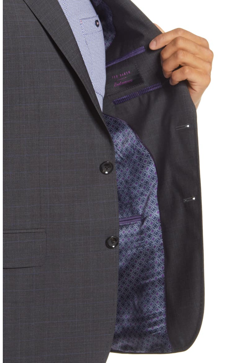 Jay Trim Fit Plaid Wool Suit, Alternate, color, CHARCOAL