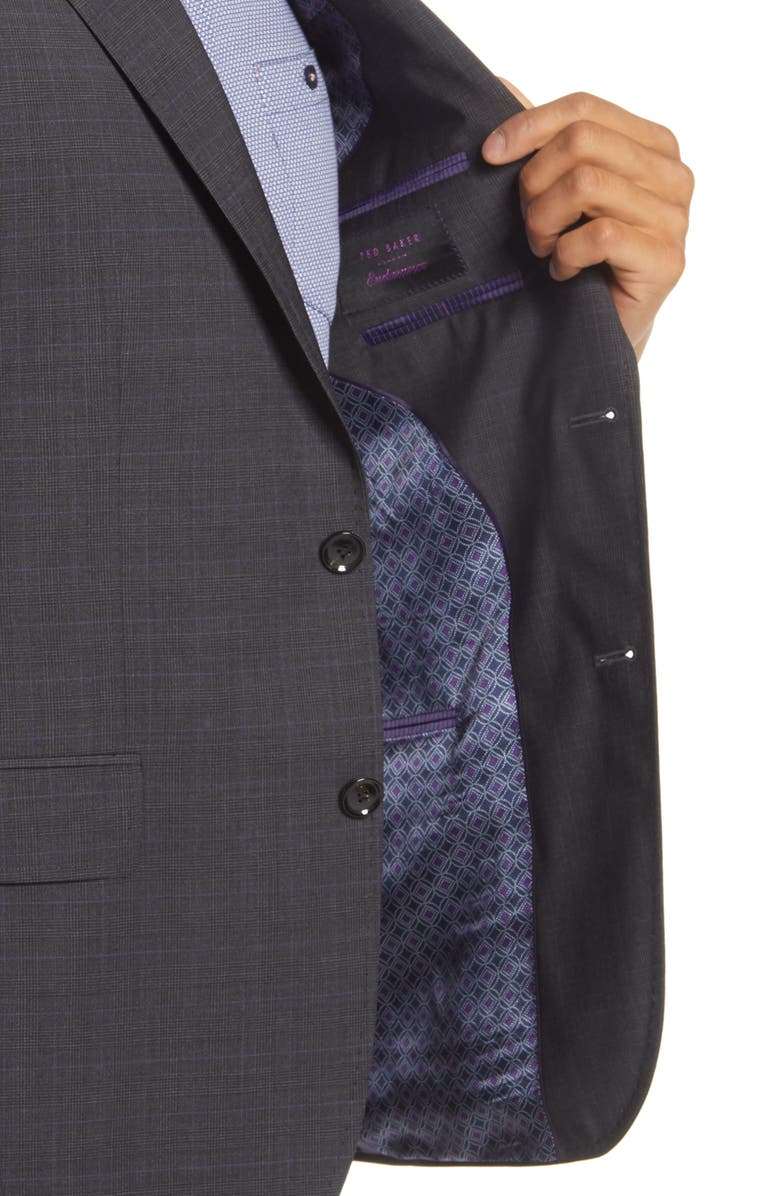 Ted Baker London Jay Trim Fit Plaid Wool Suit, Alternate, color, 