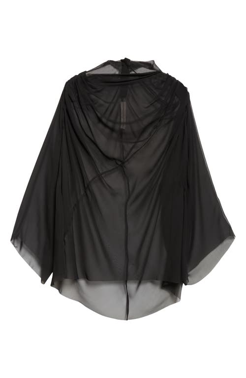 Shop Rick Owens Hollywood Claudette Silk Chiffon Tunic In Black