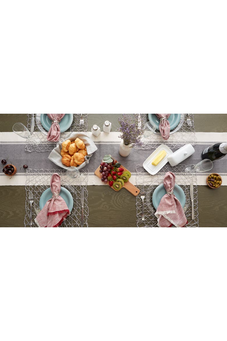 Woven Paper Square Placemat Set/6, 16x16", Alternate, color, Silver