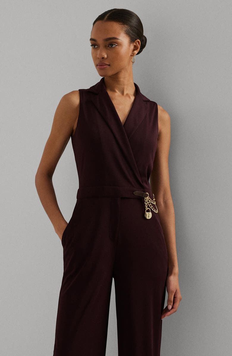 Lauren Ralph Lauren Stretch Matte Jersey Jumpsuit, Alternate, color,