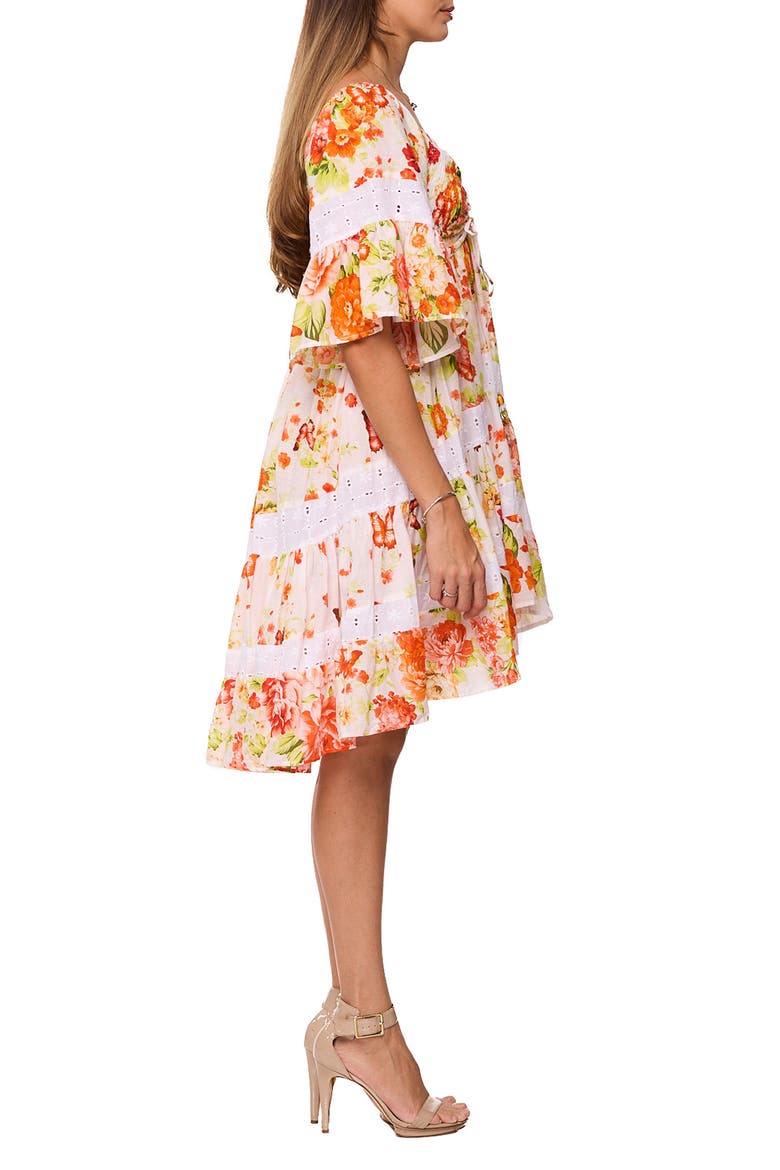 Relaxed Floral Minidress, Alternate, color, ORANGE