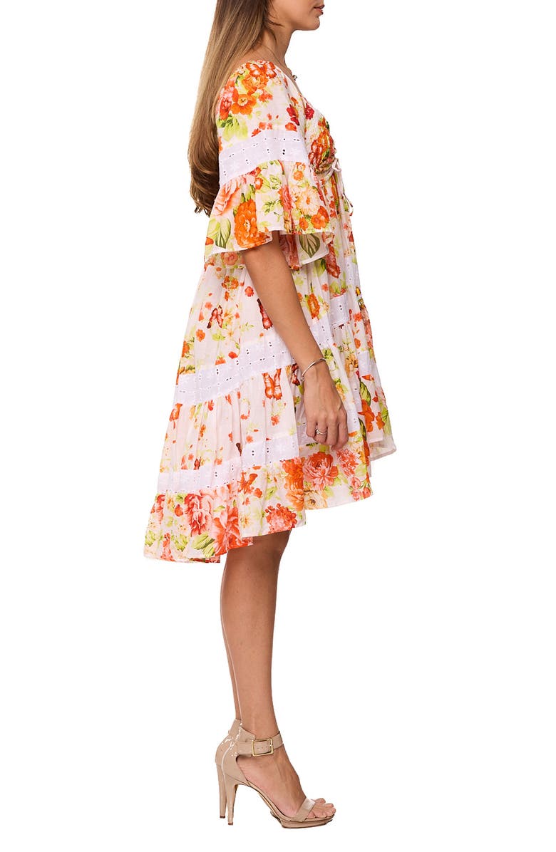 RANEES Relaxed Floral Minidress, Alternate, color, Orange