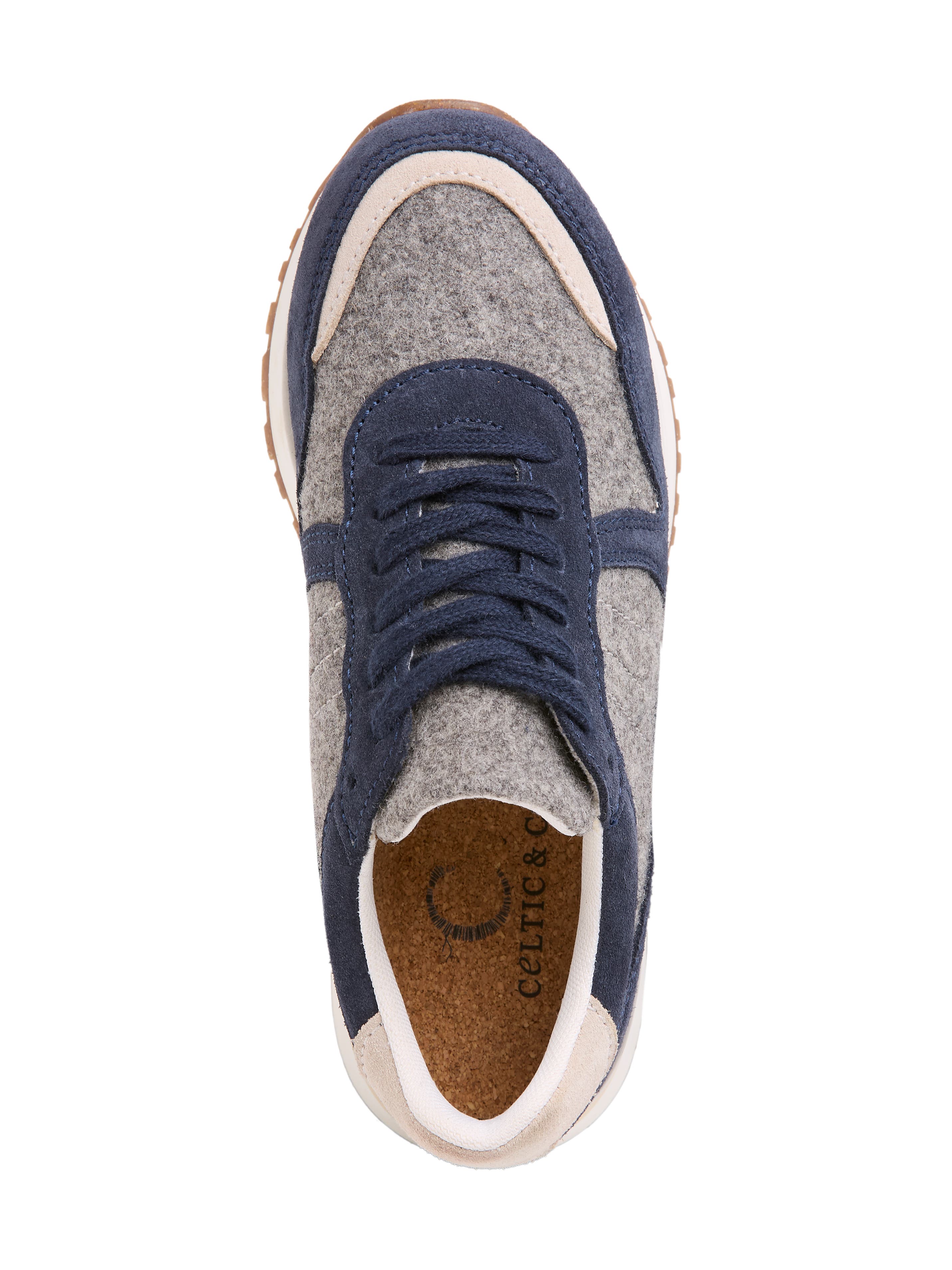 Celtic & Co. Wool Panel Trainer, Alternate, color, Navy/Grey
