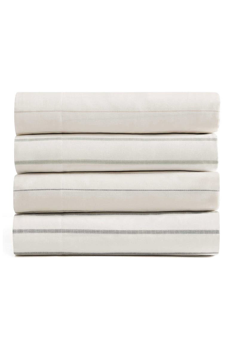 Palma Stripe Cotton Sateen Sheet Set, Alternate, color, LIGHT BEIGE