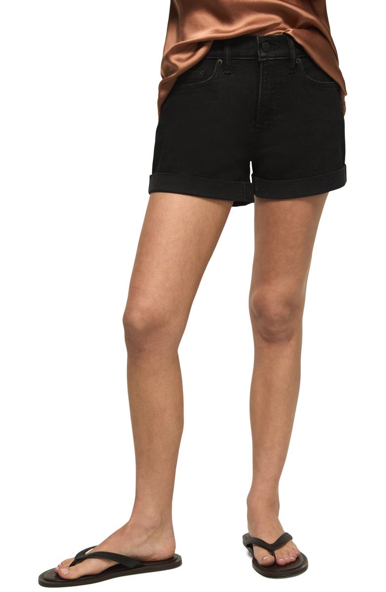 Lucky Brand Ava Mid Rise Denim Shorts, Main, color, Clean Black