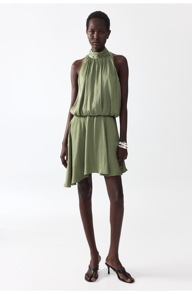 H&M Asymmetric-skirt Dress, Alternate, color, Green