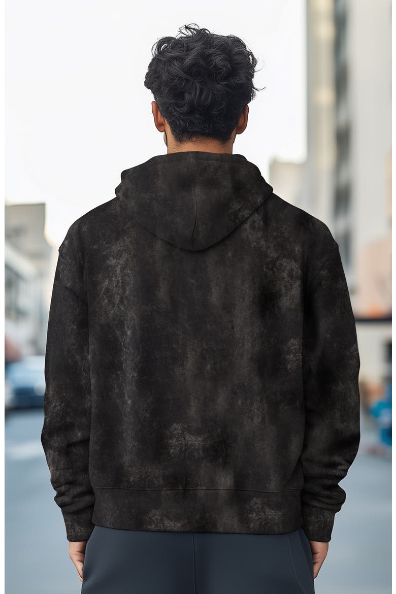 Ghost Embroidered Washed Hoodie, Alternate, color, Black