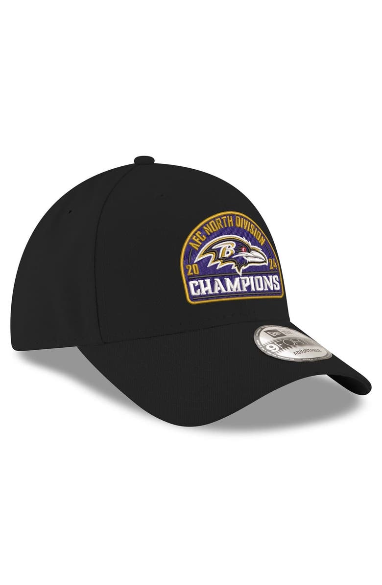 New Era Men's New Era  Black Baltimore Ravens 2024 AFC North Division Champions 9FORTY Adjustable Hat, Alternate, color, 