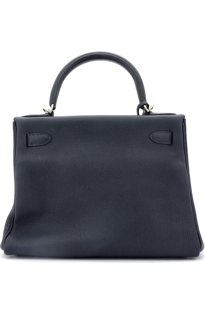 Pre-Owned Hermes Kelly Handbag Blue Togo with Palladium Hardware 28, Alternate, color,