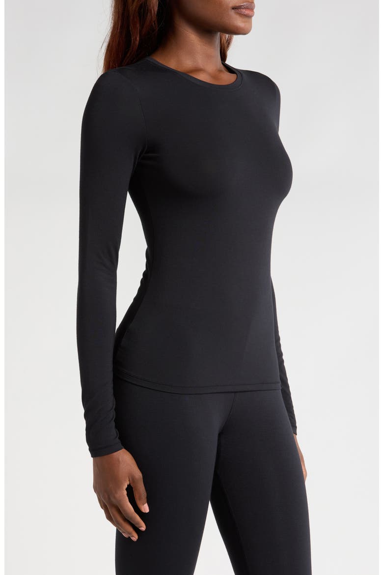 Aidelene Long Sleeve Sleep Top, Alternate, color, BLACK