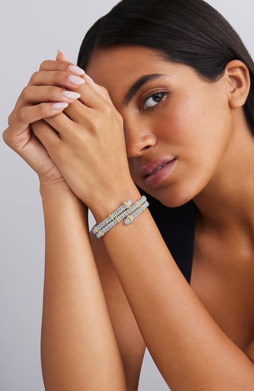 Lagos Two-tone Caviar Diamond Versa Wrap Bracelet In Metallic