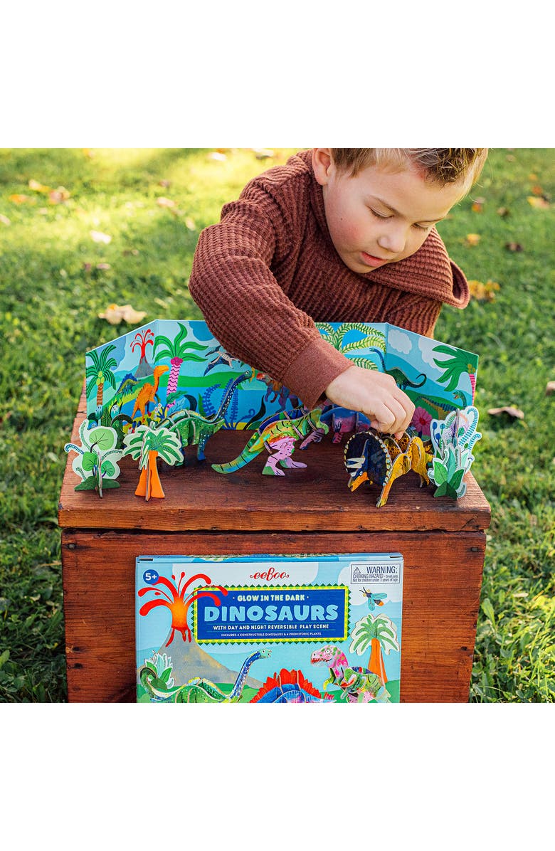 eeBoo Glow in the Dark Dinosaurs Playset, Alternate, color, Multi