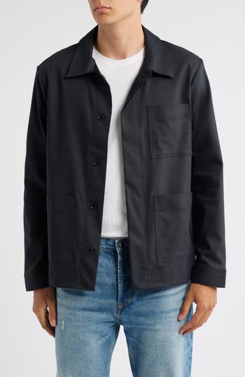 Nn07 Gabe 1710 Twill Chore Jacket In Blue