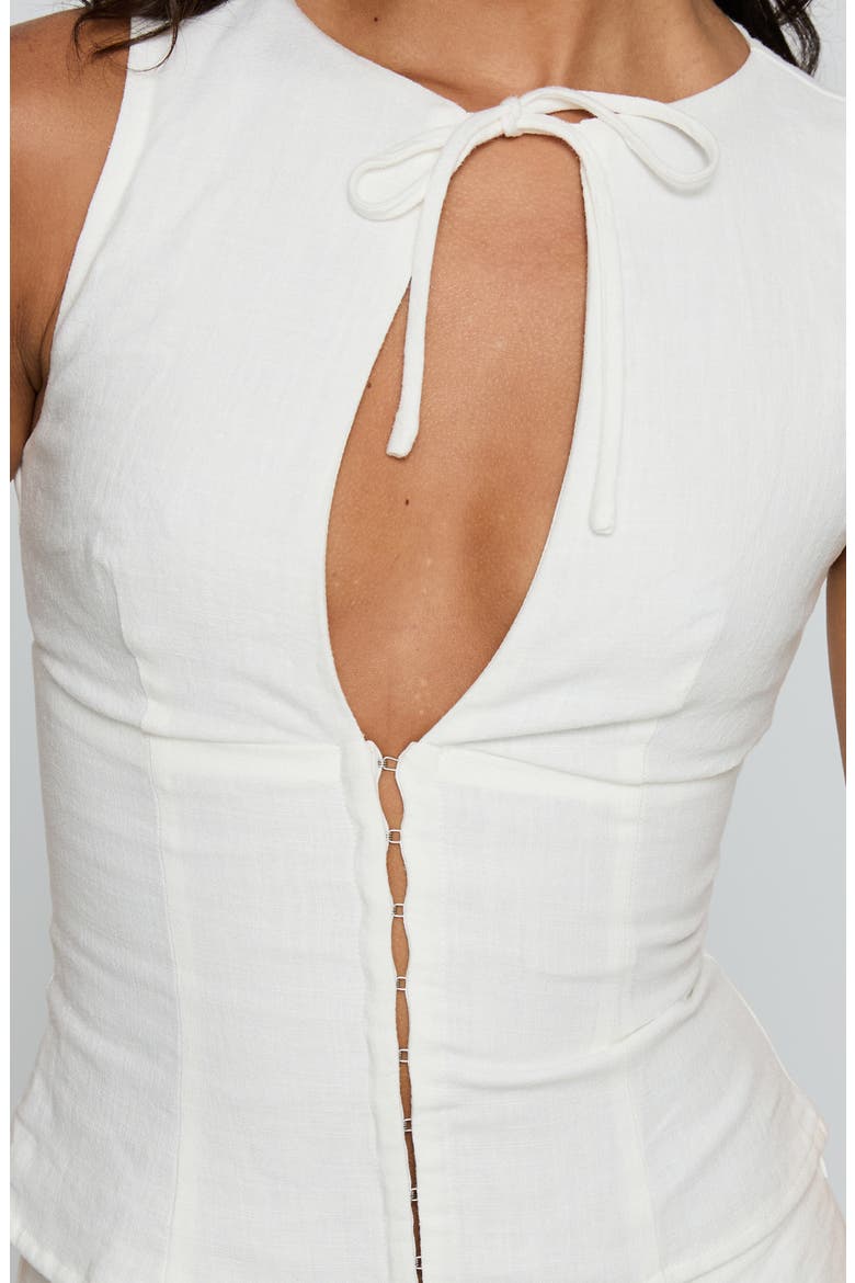 Alissa Keyhole Sleeveless Top, Alternate, color, WHITE
