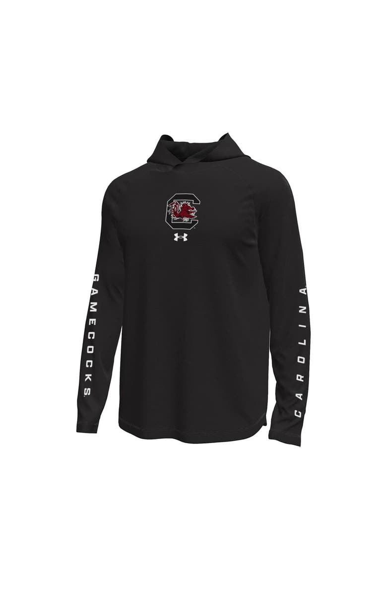 Under Armour Men's Under Armour Black South Carolina Gamecocks Tech Stretch Long-Sleeve Hooded T-Shirt, Alternate, color,