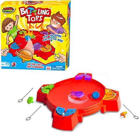 Battling Tops - The Original Classic Spinning Tops Game Set for 2 - 4 Kids. Insert, Press & Pull! Drop Battle Gyros In The Stadium To Combat with Each Other. Ages 6+ Boys & Girls