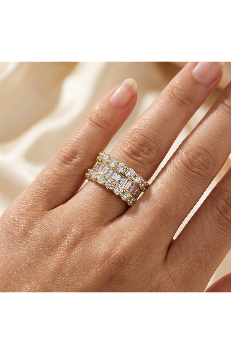 Bliss Diamond 7.50Ct Wide Diamond Ring Stackable Anniversary Ring Gold Lab Grown, Alternate, color, 10K Yellow Gold