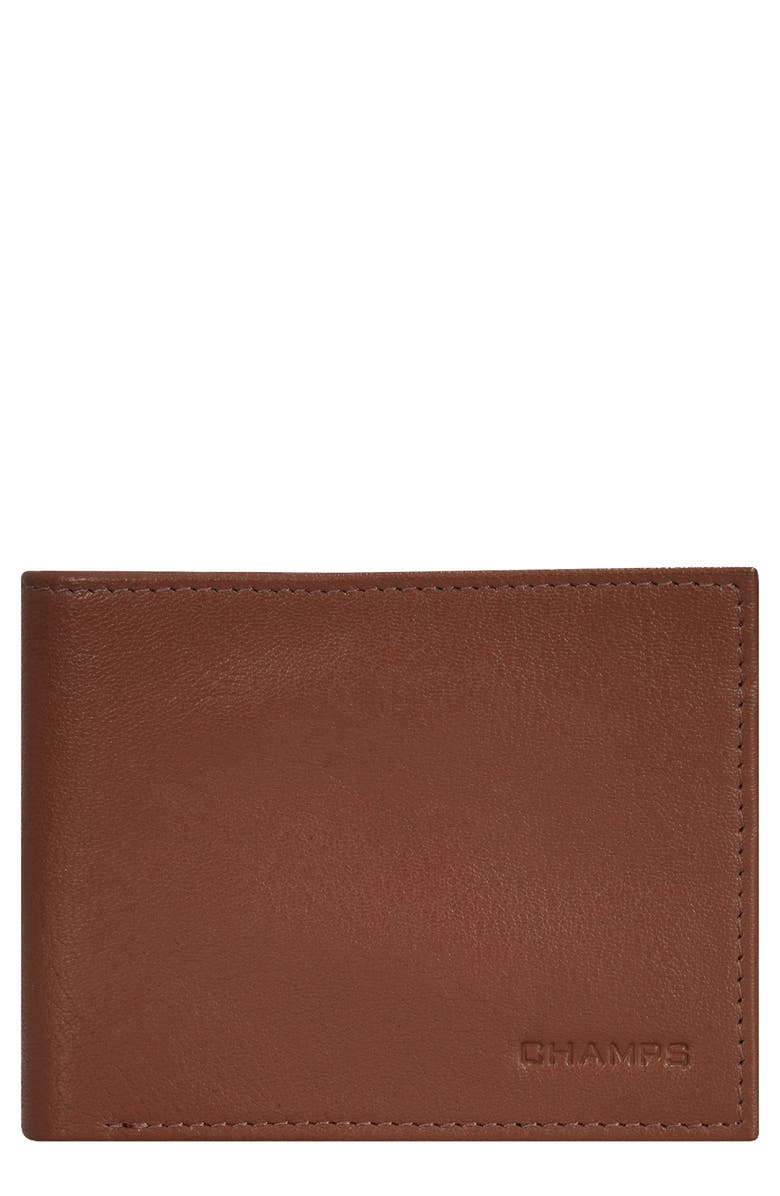 CHAMPS Onyx ID Flap Leather Bifold Wallet, Main, color, Brown