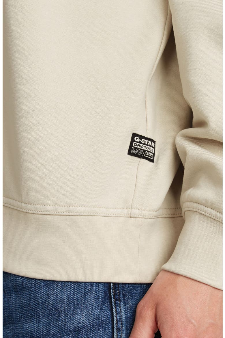 Chenille G-Script Loose Organic Cotton Crewneck Sweatshirt, Alternate, color, WHITEBAIT