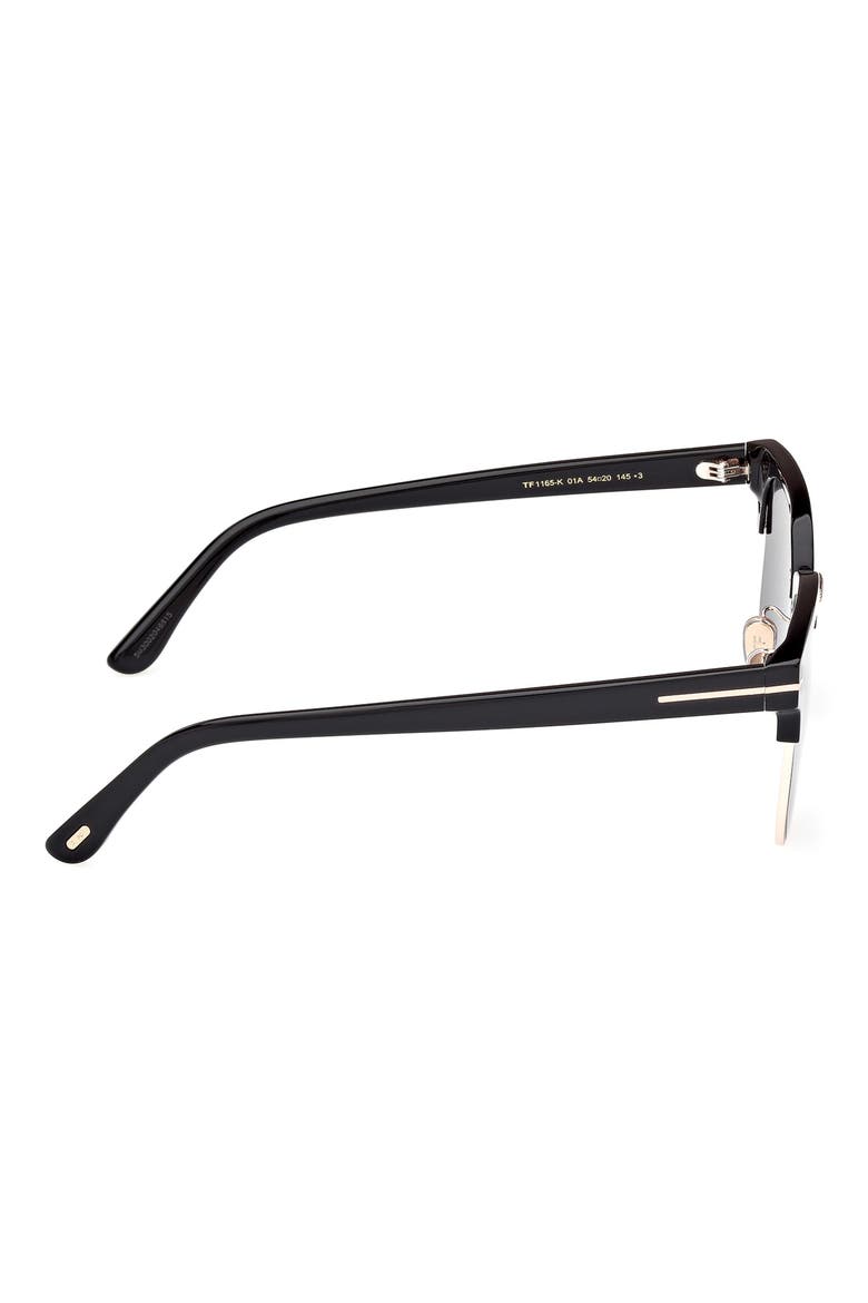 54mm Square Sunglasses, Alternate, color, SHINY BLACK / SMOKE