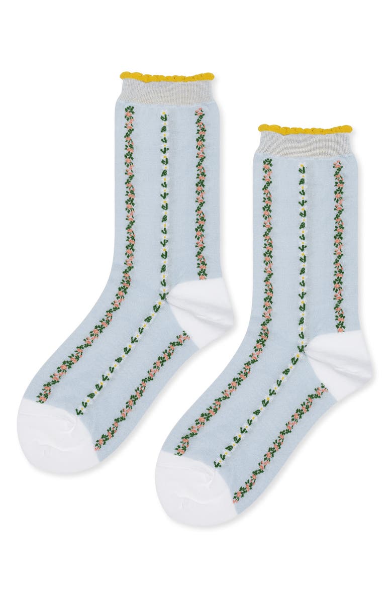 Hansel From Basel Louelle Crew Socks, Main, color, Periwinkle