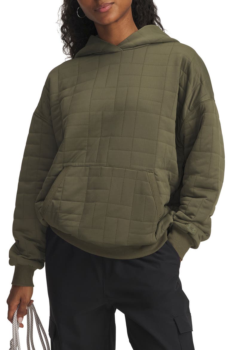 Unstoppable Fleece Textured Hoodie, Main, color, GRN
