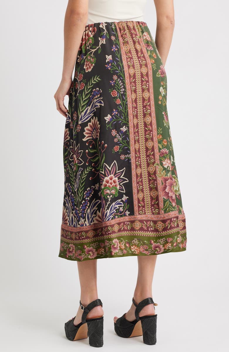 FARM Rio Winter Garden Mix Print Tie Front Midi Skirt, Alternate, color, Multi